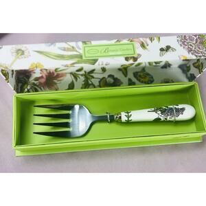 Portmeirion Botanic Garden Stainless Steel Serving Fork Porcelain Handle, 9" NIB